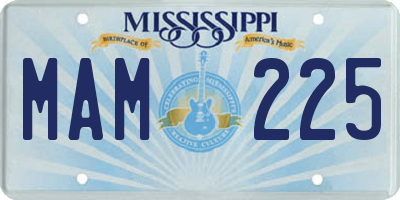 MS license plate MAM225
