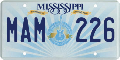 MS license plate MAM226