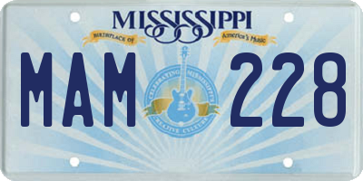 MS license plate MAM228