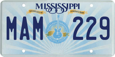MS license plate MAM229
