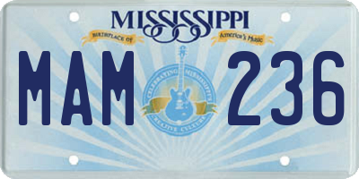 MS license plate MAM236
