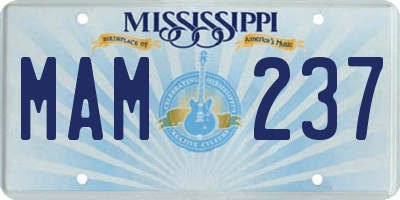 MS license plate MAM237