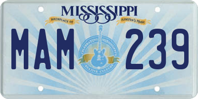 MS license plate MAM239
