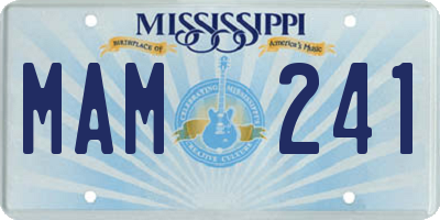 MS license plate MAM241