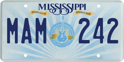 MS license plate MAM242