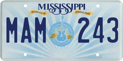 MS license plate MAM243