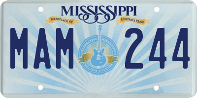 MS license plate MAM244