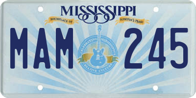 MS license plate MAM245
