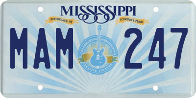 MS license plate MAM247