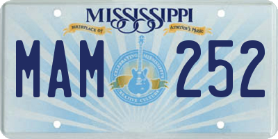 MS license plate MAM252