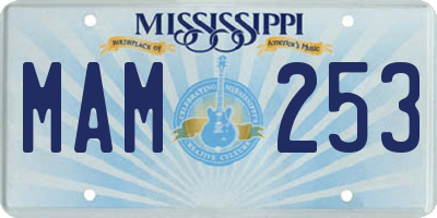 MS license plate MAM253