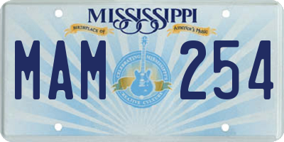 MS license plate MAM254
