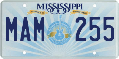 MS license plate MAM255