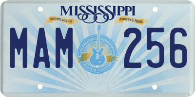 MS license plate MAM256