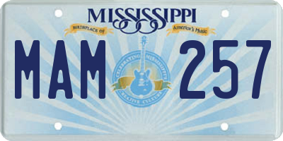 MS license plate MAM257
