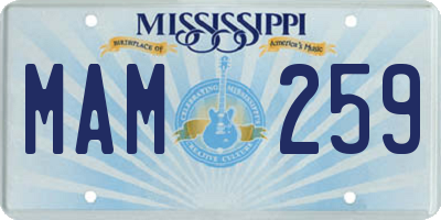MS license plate MAM259