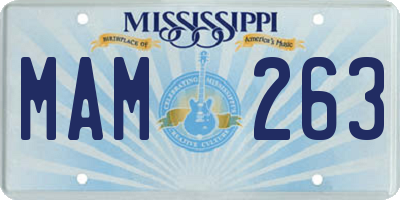 MS license plate MAM263