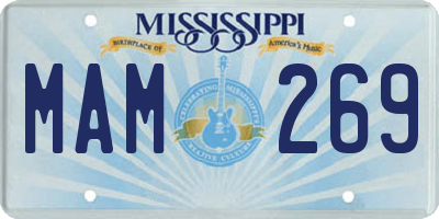 MS license plate MAM269