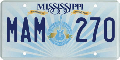 MS license plate MAM270
