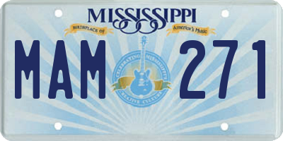 MS license plate MAM271