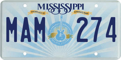 MS license plate MAM274