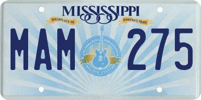 MS license plate MAM275