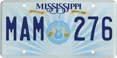 MS license plate MAM276