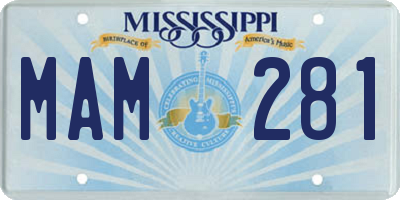 MS license plate MAM281