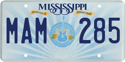 MS license plate MAM285
