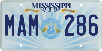 MS license plate MAM286