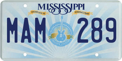 MS license plate MAM289
