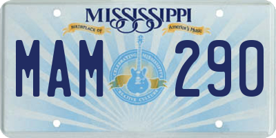 MS license plate MAM290