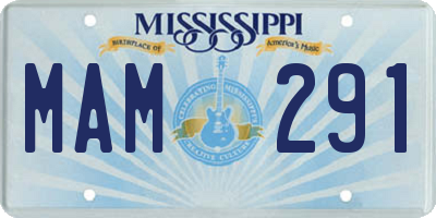 MS license plate MAM291