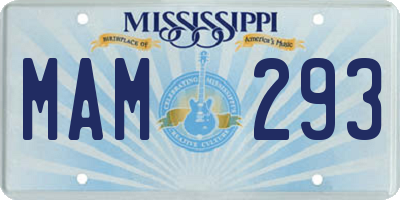 MS license plate MAM293