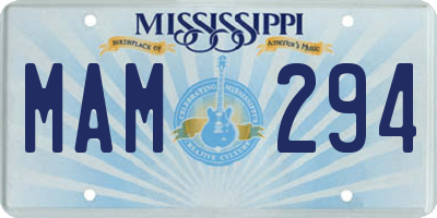 MS license plate MAM294
