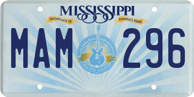 MS license plate MAM296