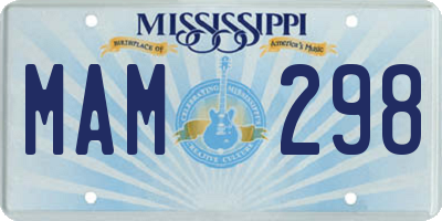 MS license plate MAM298