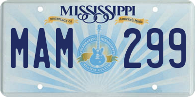 MS license plate MAM299