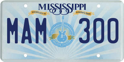 MS license plate MAM300