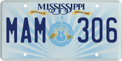 MS license plate MAM306