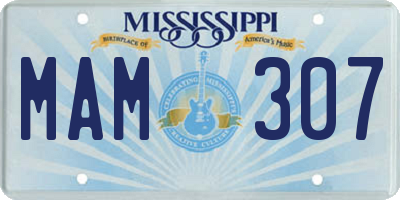 MS license plate MAM307
