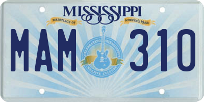 MS license plate MAM310