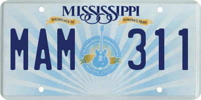MS license plate MAM311