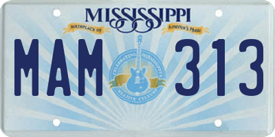 MS license plate MAM313