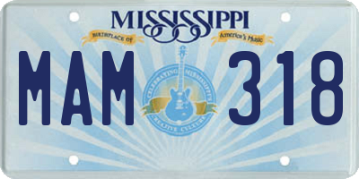 MS license plate MAM318