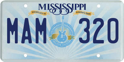 MS license plate MAM320