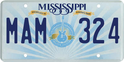 MS license plate MAM324