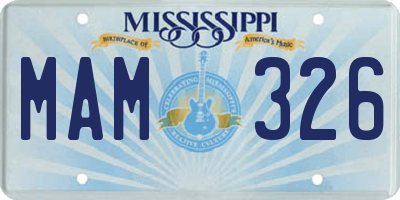 MS license plate MAM326