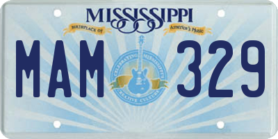 MS license plate MAM329