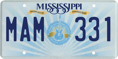 MS license plate MAM331